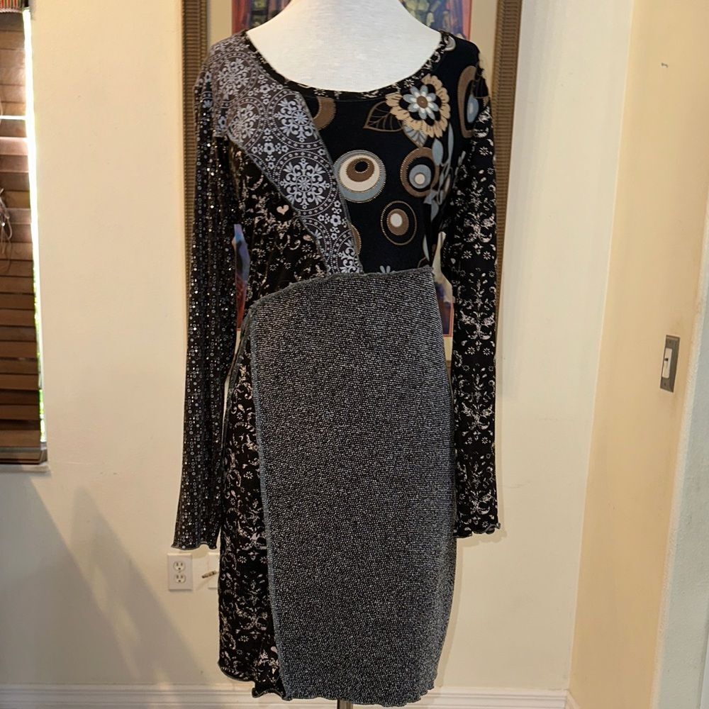 Hand Jive Wear Art Multi-Patterned Dress Size XXL